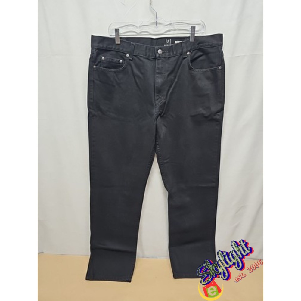 George Men's Black Denim Jeans Pants Regular‎ Size 38/32